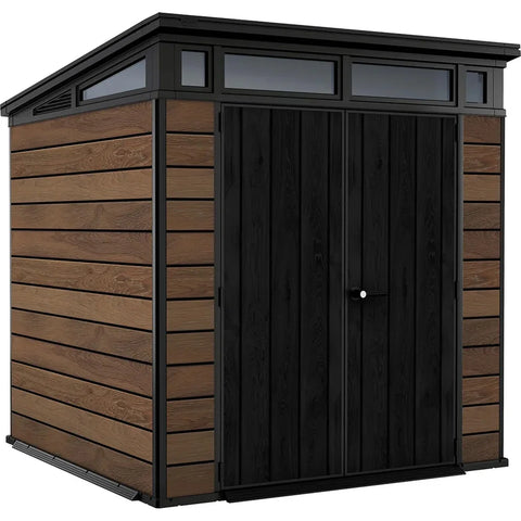 Keter Signature Pent 7x7 Shed - Walnut Look (2.2 x 2.2m)