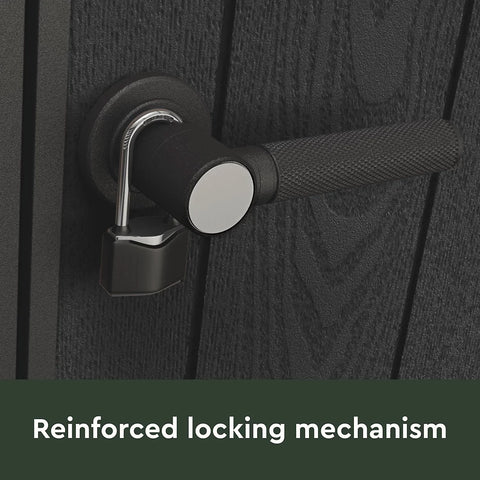 Keter Signature Pent 7x7 Shed - Walnut Look (2.2 x 2.2m) Lockable Door Handle