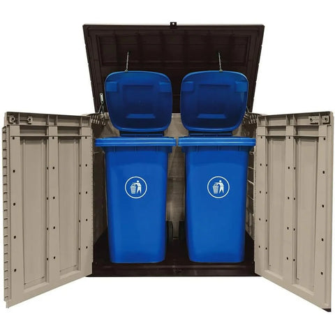 Keter Store It Out Max Shed 1200L Brown/Beige With Trash Bins
