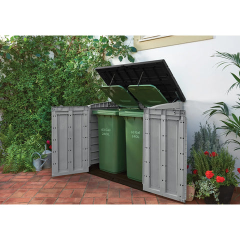 Keter Store It Out Max Shed 1200L Grey/Black With Trash Bins