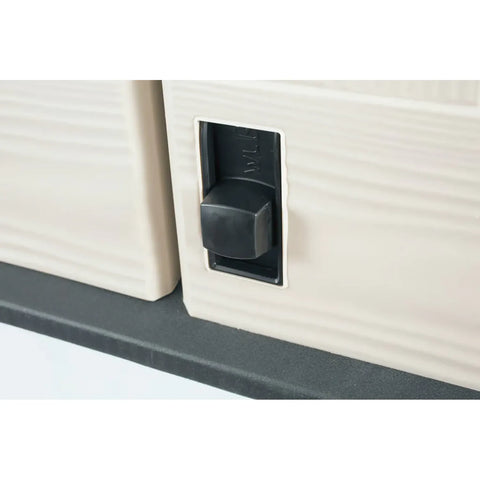 Keter Store It Out Max Shed 1200L Brown/Beige Underneath Lock Close Up View