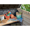 Image of Keter Store It Out Max Shed 1200L Brown/Beige With Tools Close Up View