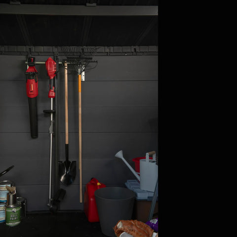 Keter Wall Mount Tool Organizer with Tools in Shed