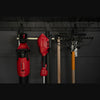 Image of Keter Wall Mount Tool Organizer with Tools Hanging in Shed Close Up View