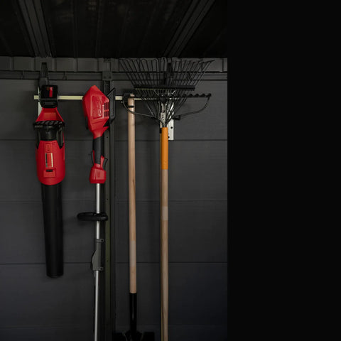 Keter Wall Mount Tool Organizer with Tools Hanging in Shed Large View