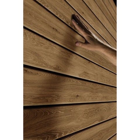 Keter Signature Pent 11x7 Shed (3.4 x 2.2m) Ashwood Wall Up Close
