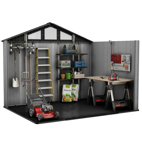 Keter Stronghold Shed 10 x 8 Inside View With Tools