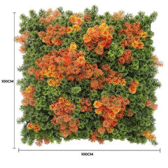 Artificial Orange And Green Moss Panel UV Stabilised