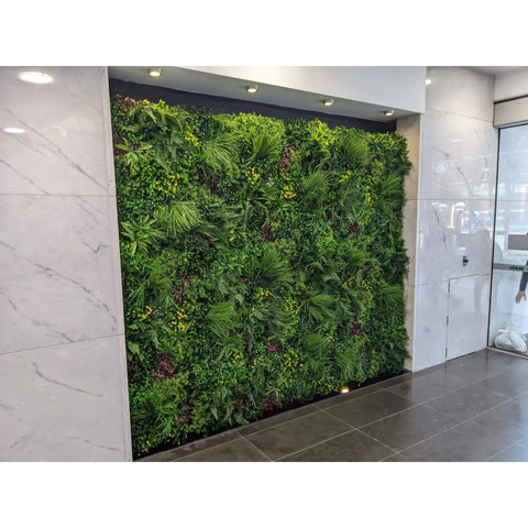 Artificial Country Fern Recycled Vertical Garden Panel installed in wall cavity in the Hallway