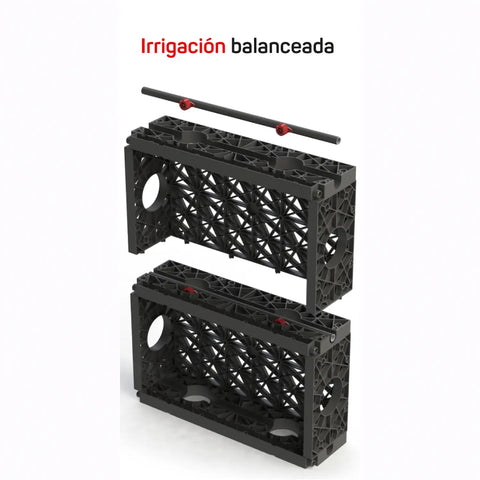 Black gro wall slim pro module expanded to show irrigation