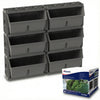Image of Stack of gro wall slim pro planters with Atlantis packaging on a white background