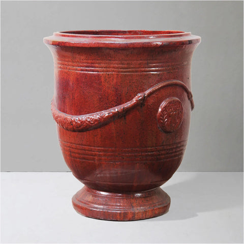 Copper French Anduze Style Glazed Urn