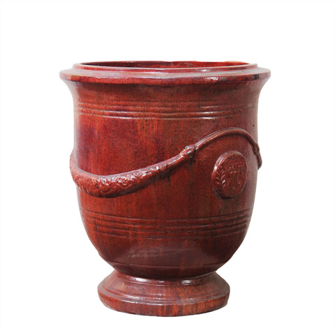 Copper French Anduze Style Glazed Urn