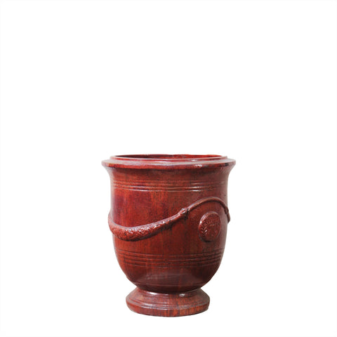 Copper French Anduze Style Glazed Urn