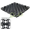 Image of Black plastic facade panel with connecting clip on a white background