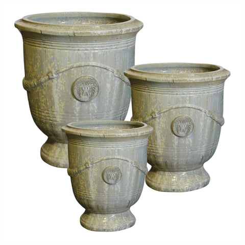 Glacier French Style Glazed Urn