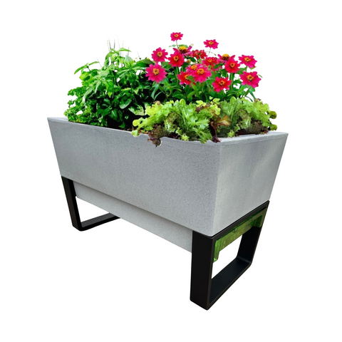 Glowpear Urban Garden Self Watering Planter Box in Speckled Grey