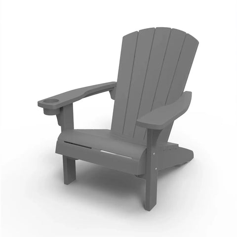 Gray Adirondack chair on a white background