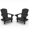 Image of Two graphite Adirondack chairs on a white background
