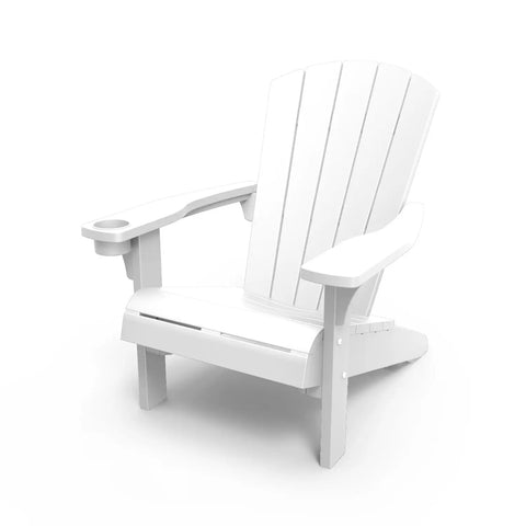 White Adirondack chair on a white background