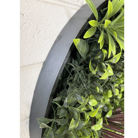 60cm Colour Fresh Artificial Green Wall Disc UV Stabilised - Matt Grey