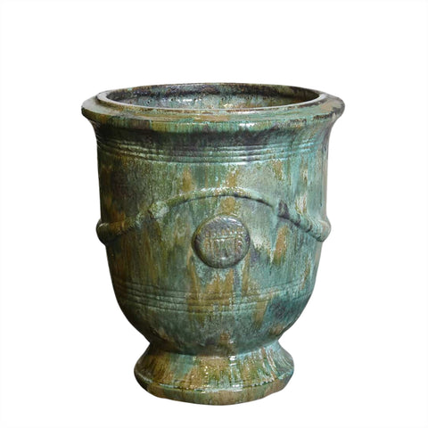 Opal Green French Glazed Urn