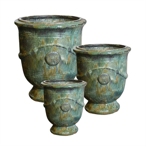 Opal Green French Glazed Urn