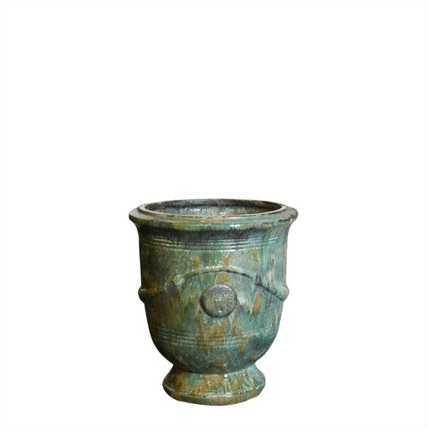 Opal Green French Glazed Urn