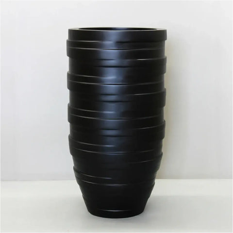Tall Black Sierra Lightweight Circulum Pot Planter