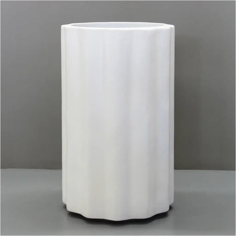 Sierra Vattra Fluted Cylinder Pot Large White