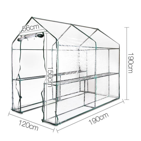 1.9m x 1.2m Transparent Walk In Green House