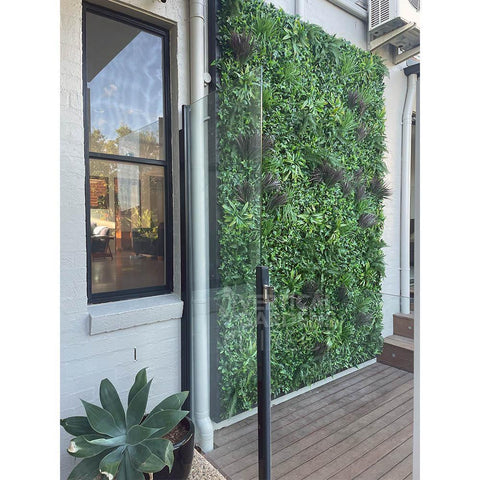 1m x 1m UV Stabilised Coastal Greenery Artificial Vertical Garden Panel Installed on house wall
