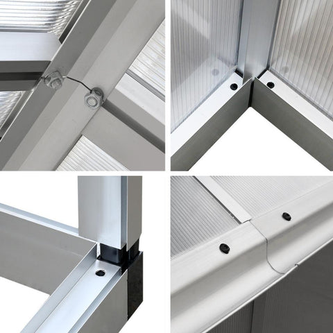 3.6m x 2.5m Polycarbonate Aluminium Greenhouse