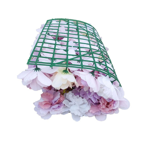 Artificial Flower Wall Backdrop Panel 40cm X 60cm Faux Pink & White