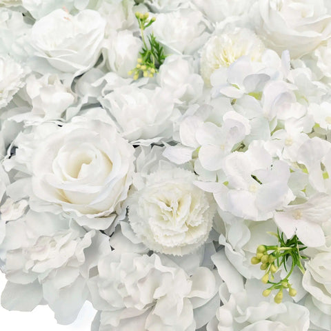 Artificial Flower Wall Backdrop Panel 40cm X 60cm Faux White Flowers