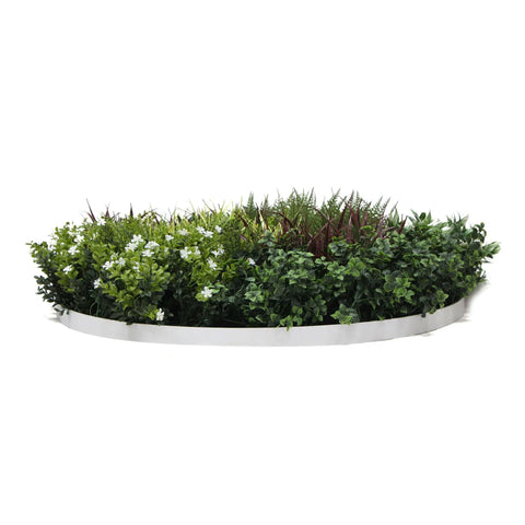 Artificial Green Wall Disc Art 90cm Green Field UV Resistant - White