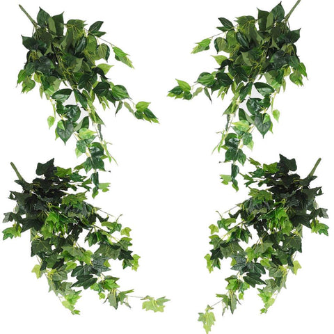 Artificial Hanging Ivy & Philodendron Variety Pack, UV Stabilised