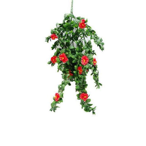 Artificial Hanging Red Rose Stem 85cm UV Stabilised