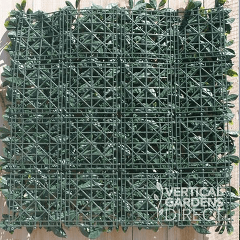 Rear backing mesh of the Artificial Laurel Hedge 1m x 1m Plant Wall Screening Panel UV Protected