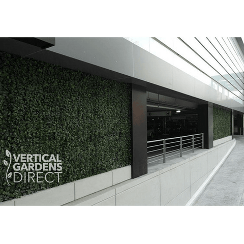 Artificial Laurel Hedge Installed On The Wall of a carpark ramp