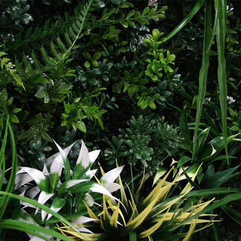 Artificial Lush Forest Close Up View Showing Various Foliage
