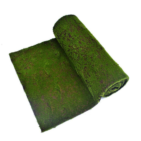Artificial Moss Wall Covering Screen rolled up on white background
