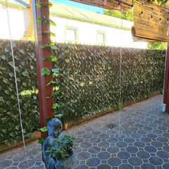 Artificial Peach Leaf Ivy Hedge Screen 3m x 1m Roll Outdoor UV Stabilised