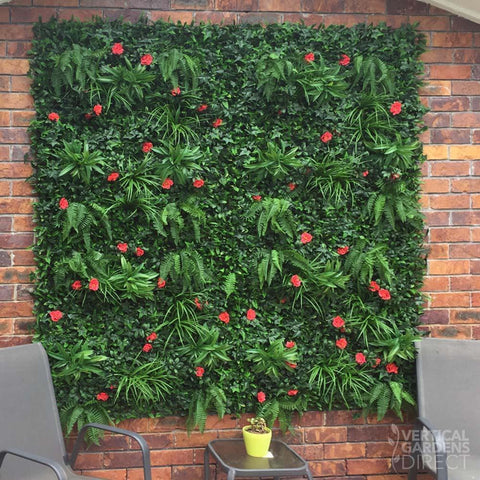 Artificial Tropical Hibiscus Vertical Garden Sample