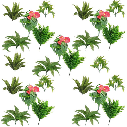 Artificial Tropical Plant Stems Variety Pack, UV Stabilised