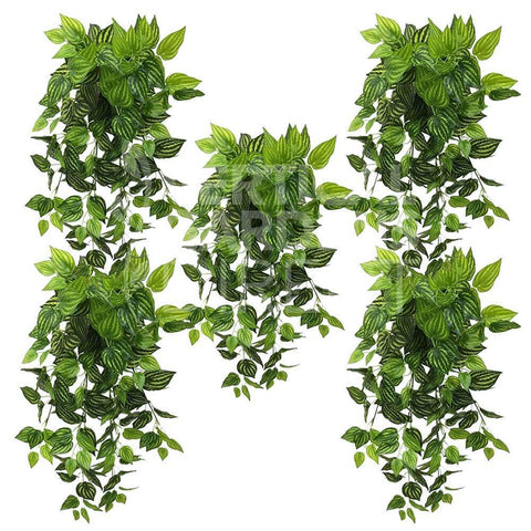 Artificial Variegated Philodendron Hanging Plant Foliage Bunch 100cm