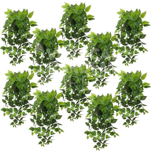 Artificial Variegated Philodendron Hanging Plant Foliage Bunch 100cm