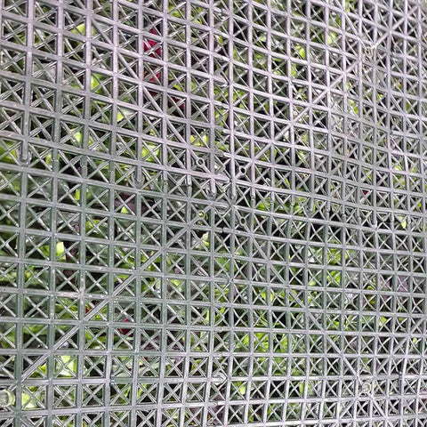 Rear Mesh Panel Of The Artificial White Grass & Fern Vertical Garden 1m x 1m UV Stabilised