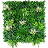 Image of Artificial White Grass & Fern Vertical Garden 1m x 1m UV Stabilised