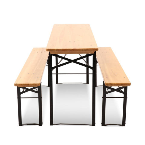 Artiss Wooden Outdoor Foldable Bench + Seat Set
